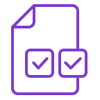 ícone de folha com checklist